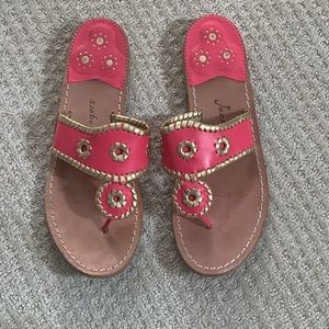 Jack Rogers Original Women’s Pink and Gold Jacks